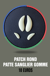 Patch rond patte de sanglier gomme - 10 euros